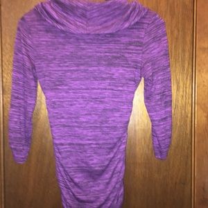Cowl neck, scrunched waste top